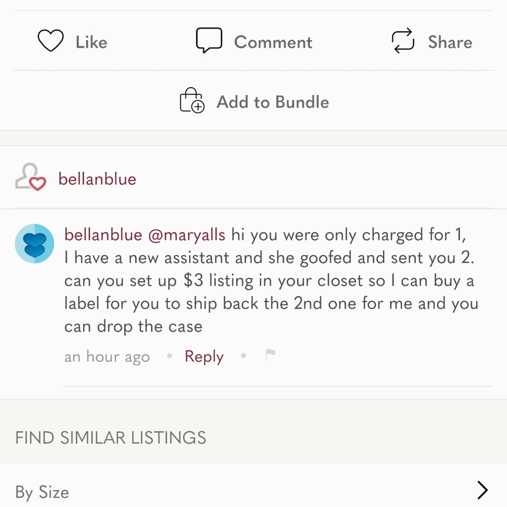$3 for shipping label for Bella and blue only